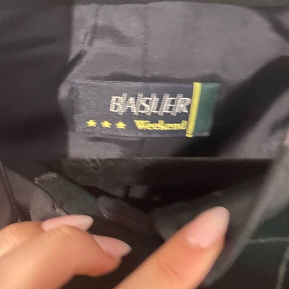 VINTAGE BASLER plaid blazer with leather trim size 4 - Picture 4 of 6